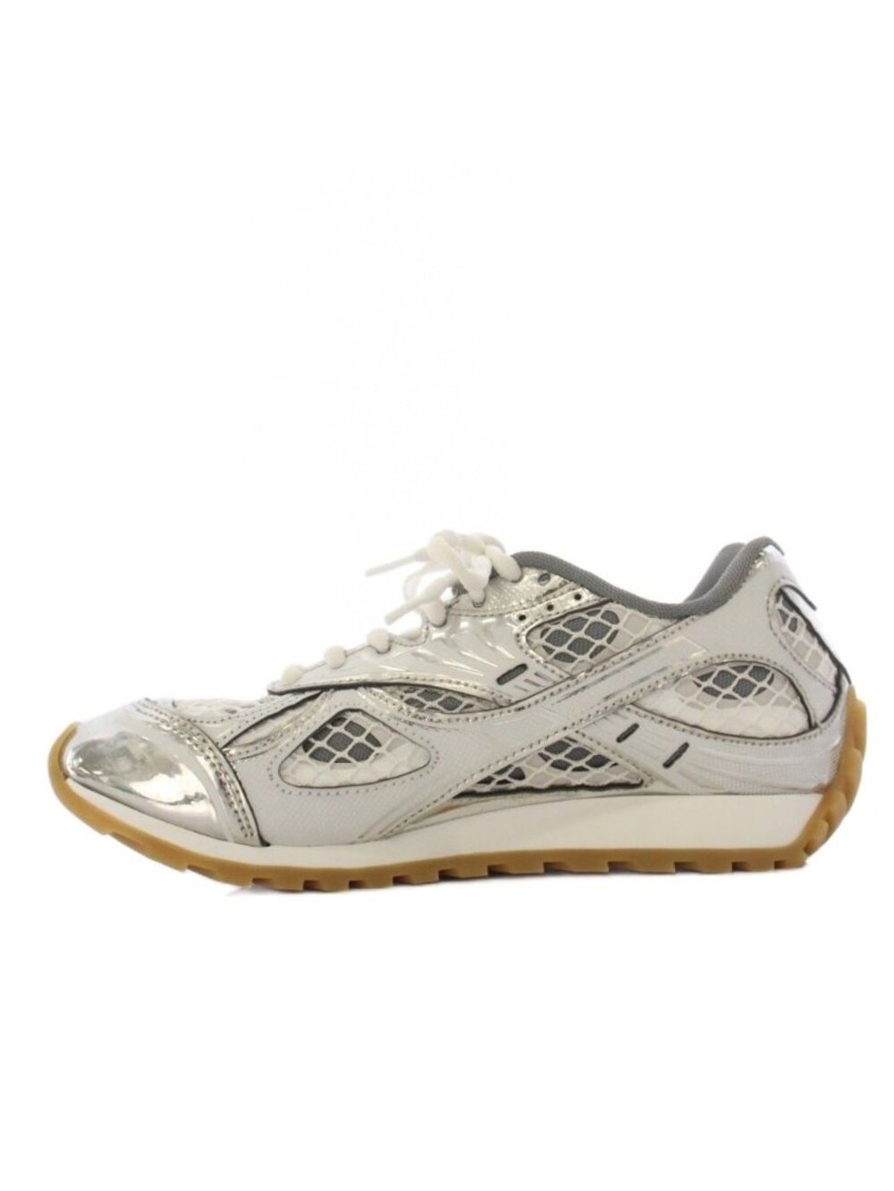 Bottega Veneta Orbit Sneakers Leather White Silver Gray